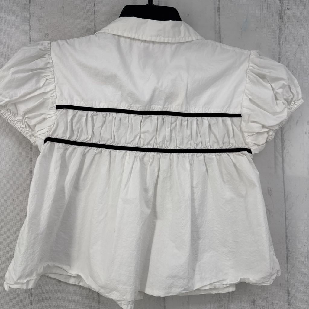Cap-Sleeve Shirred Yoke Blouse