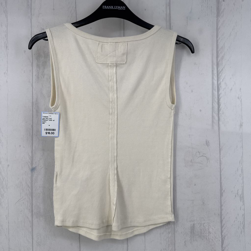 Ribbed Tank w/ Rounded Hemline