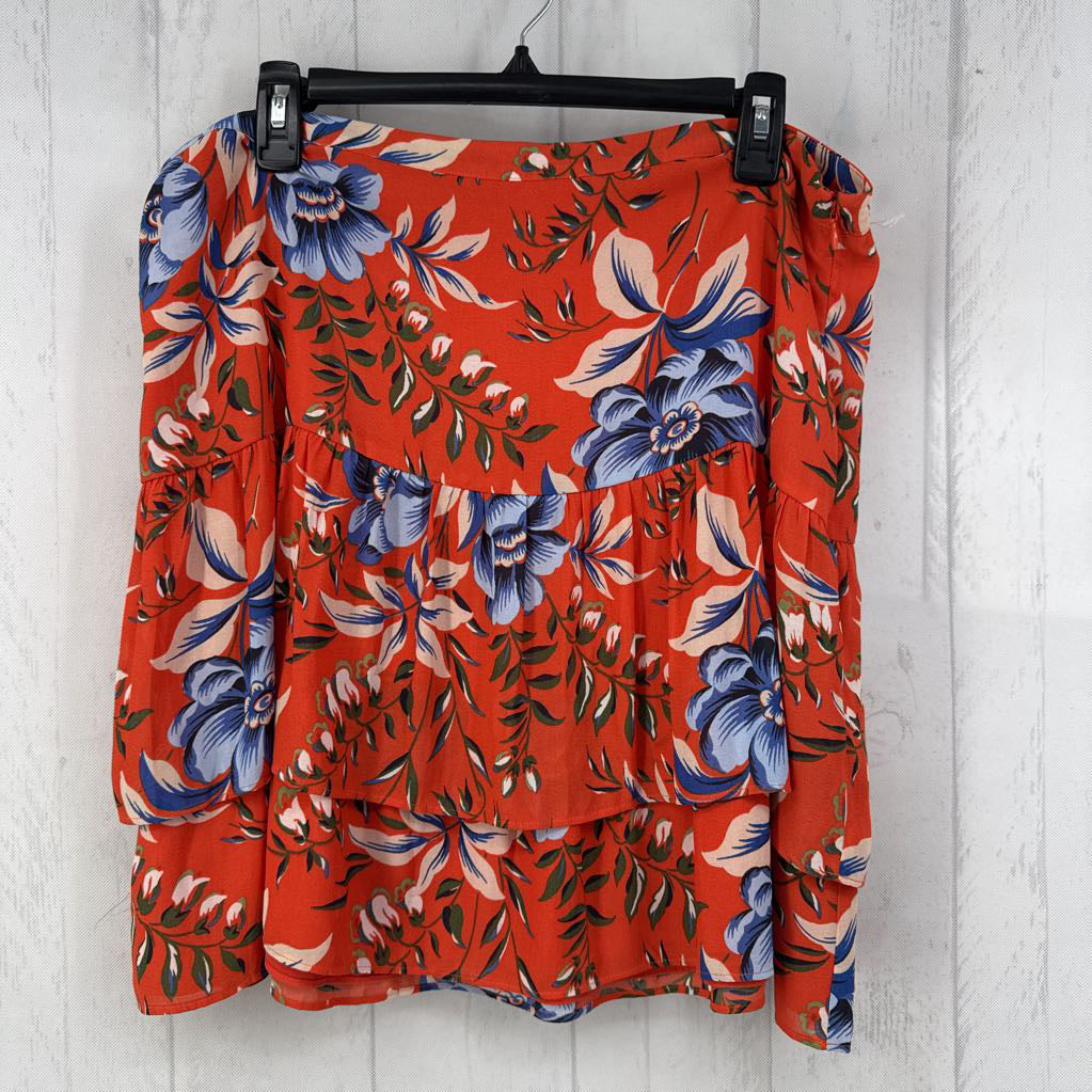 Floral Tiered Ruffle Skirt