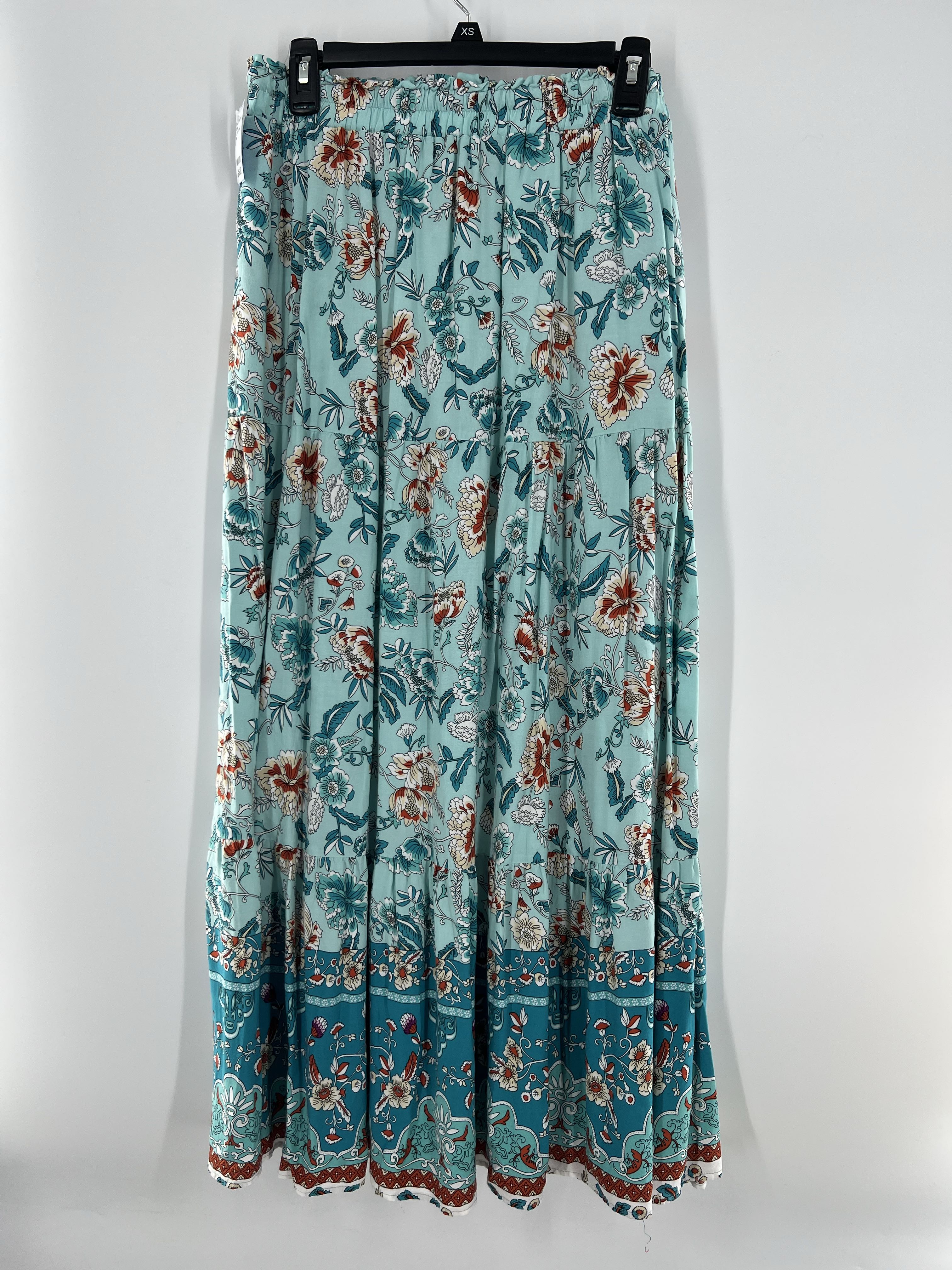 L flo print tiered skirt