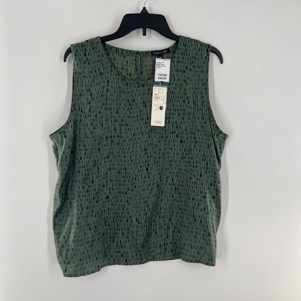 R158 L printed jewel neck shell