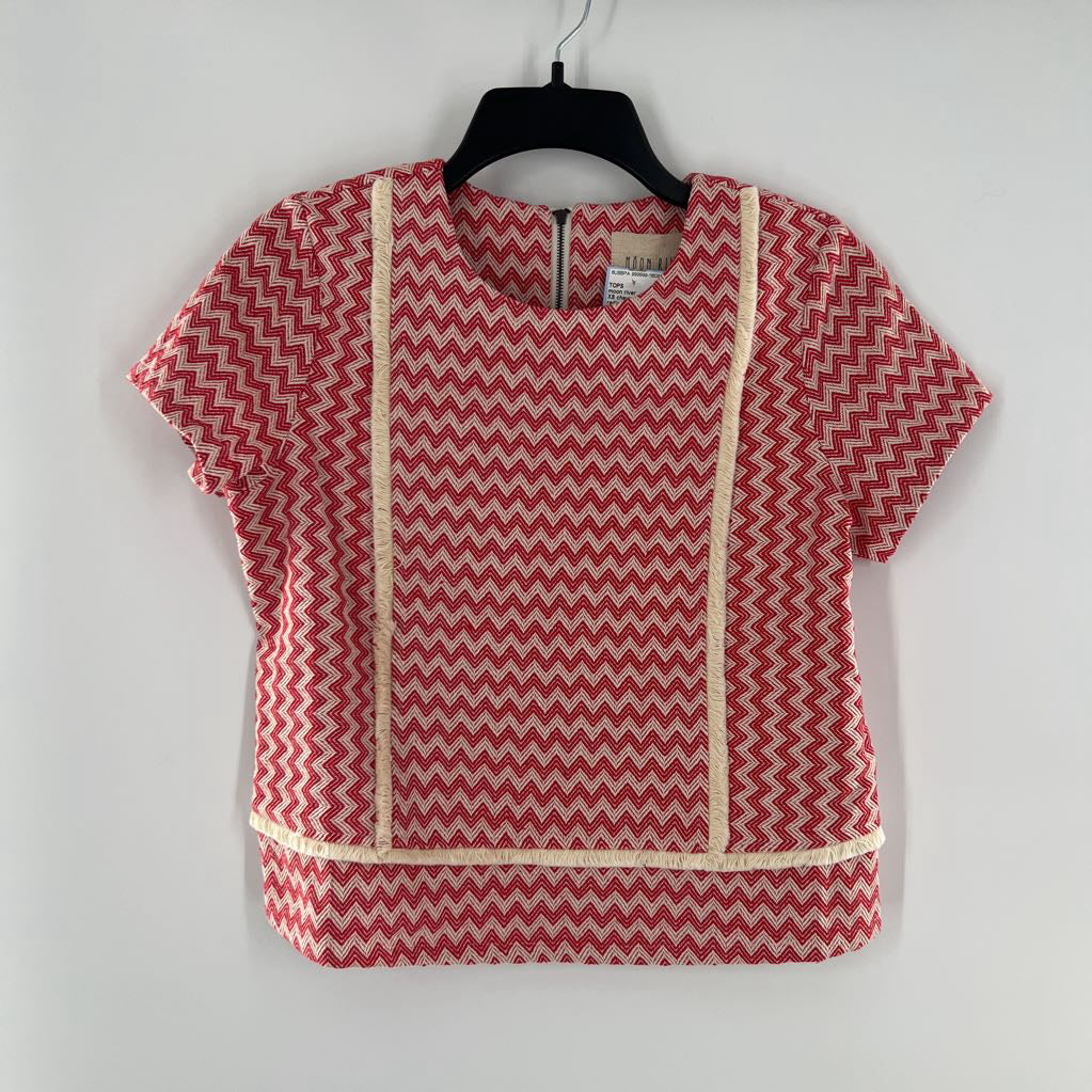 XS chevron print s/s top
