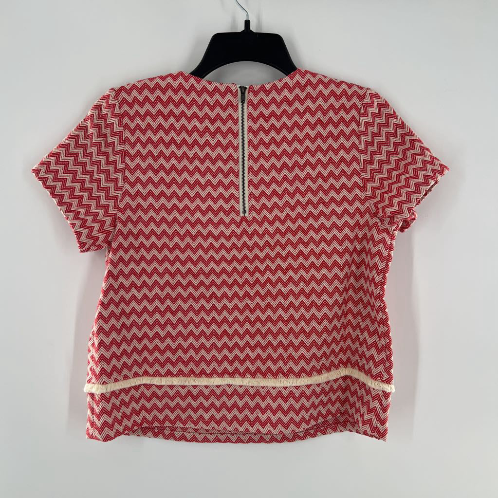 XS chevron print s/s top