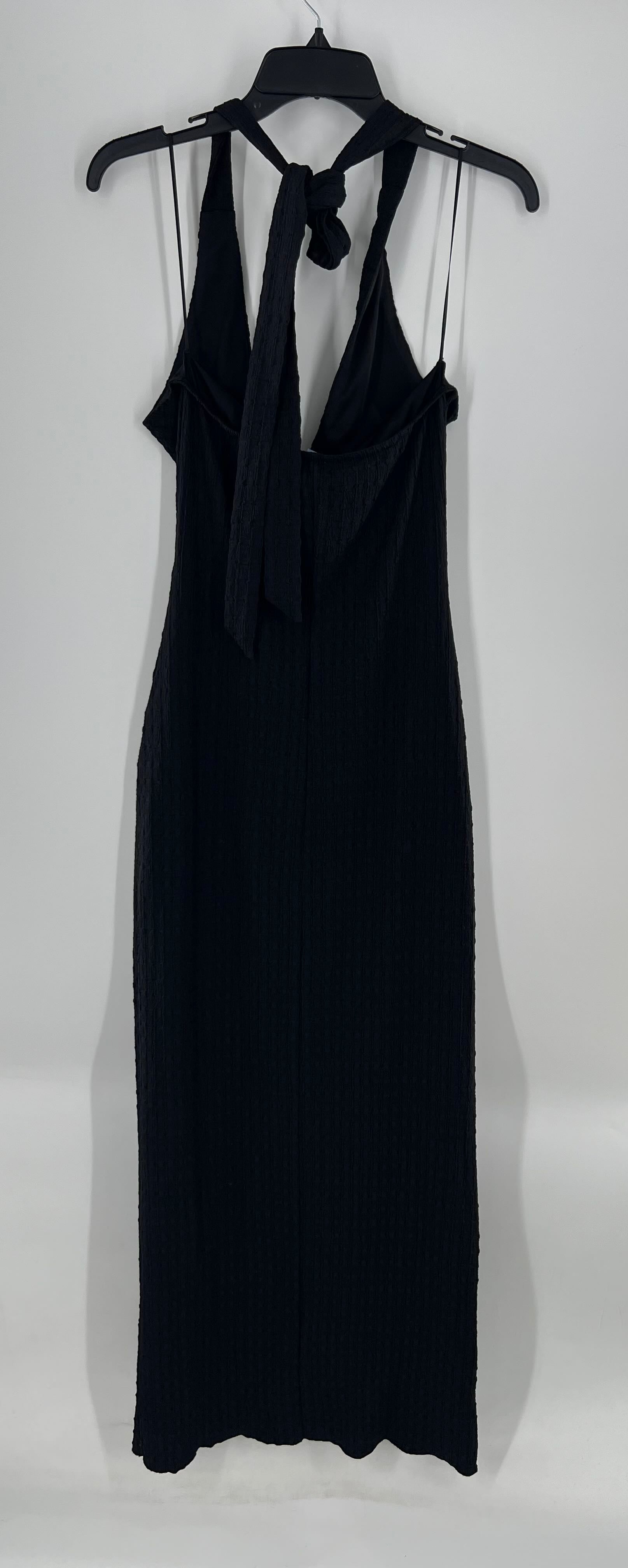 S textured halterneck dress