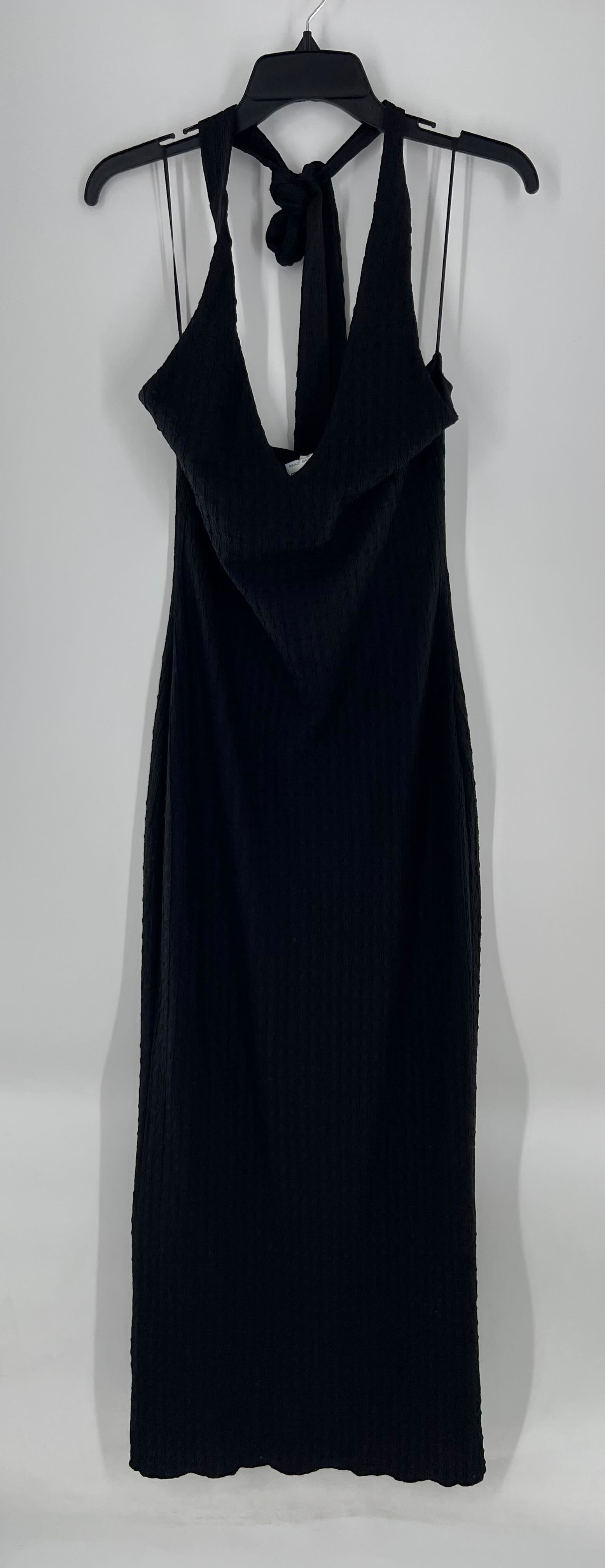 S textured halterneck dress