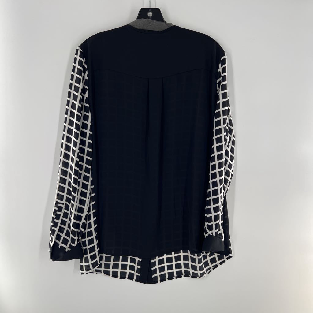 XL checkered button down l/s top