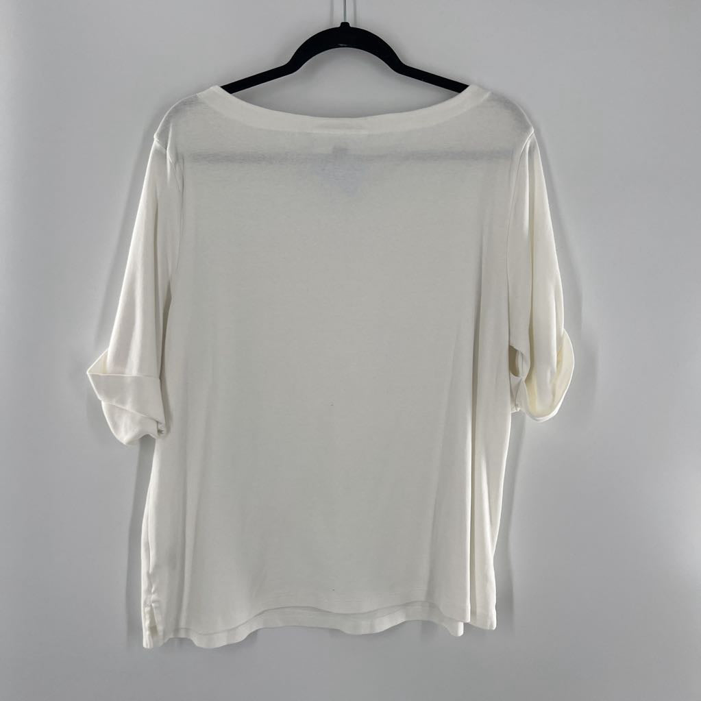 1X bateau neck elbow slv tee