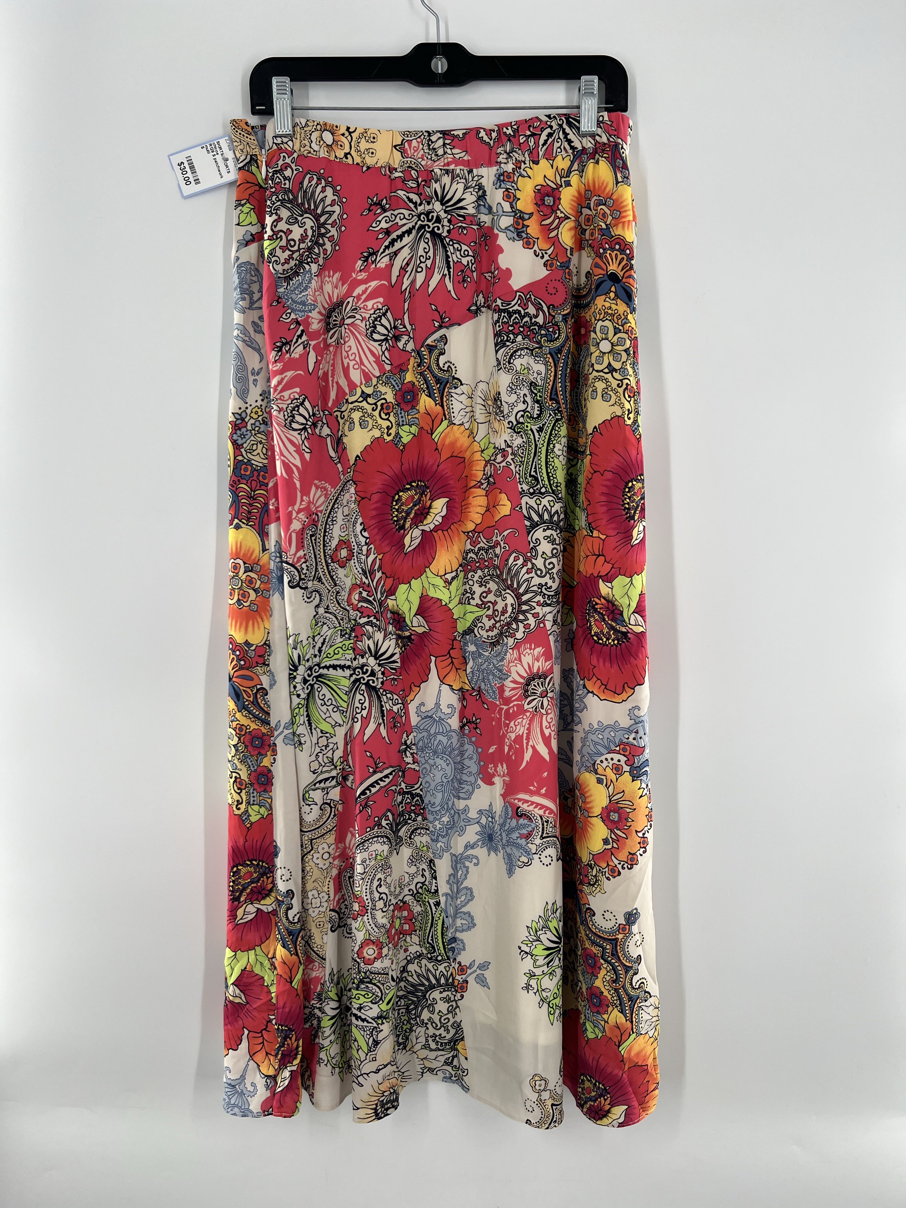 R129 S patchwork floral maxi skirt