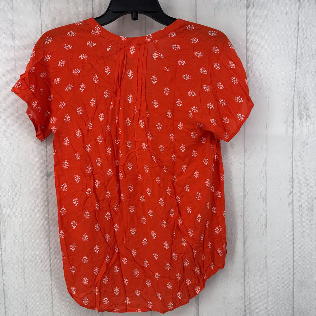 S s/s flower print v-neck top