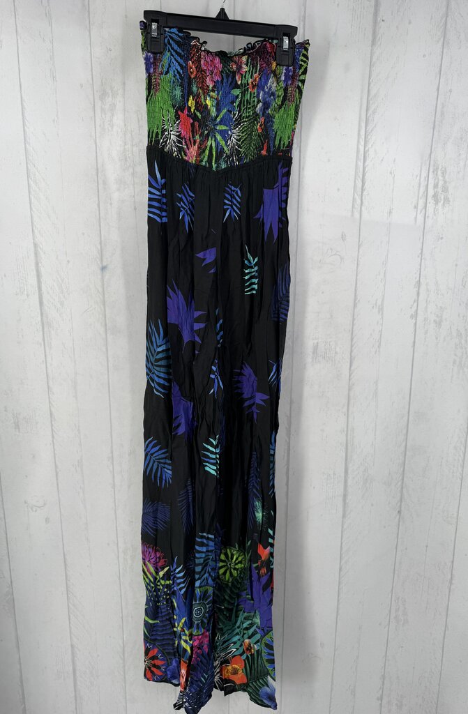 R96 S smocked tropical print halter jumper
