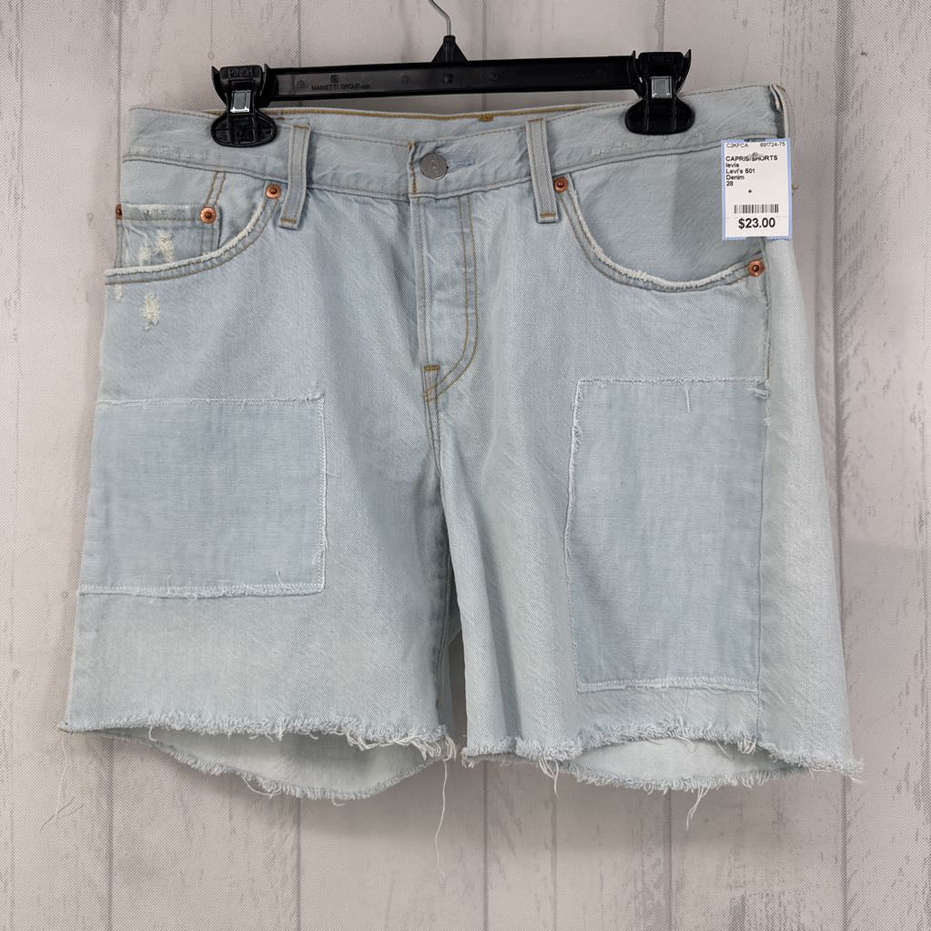 Levi's 501 Patchwork Bermuda Cutoff Shorts