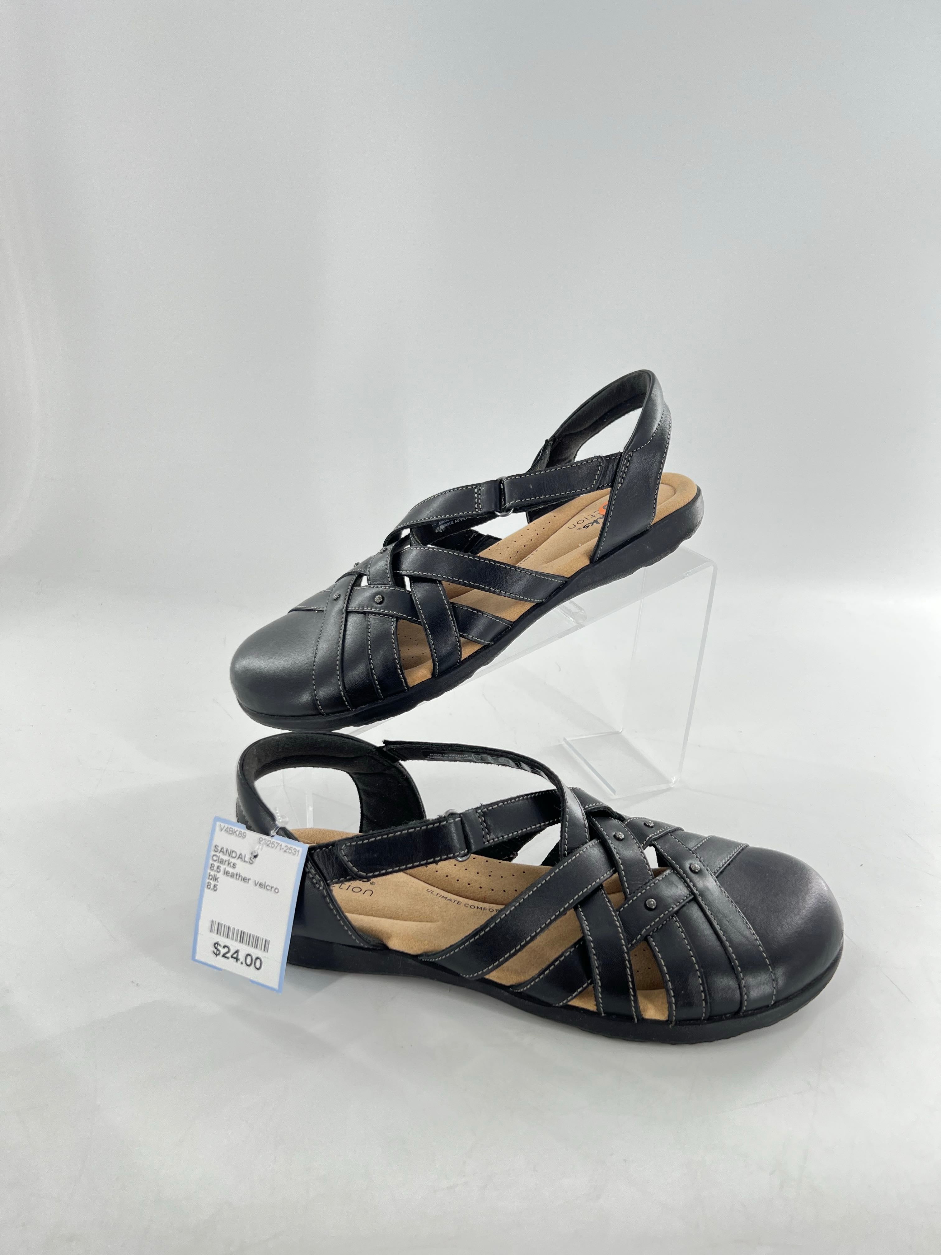 8.5 leather velcro strap sandal
