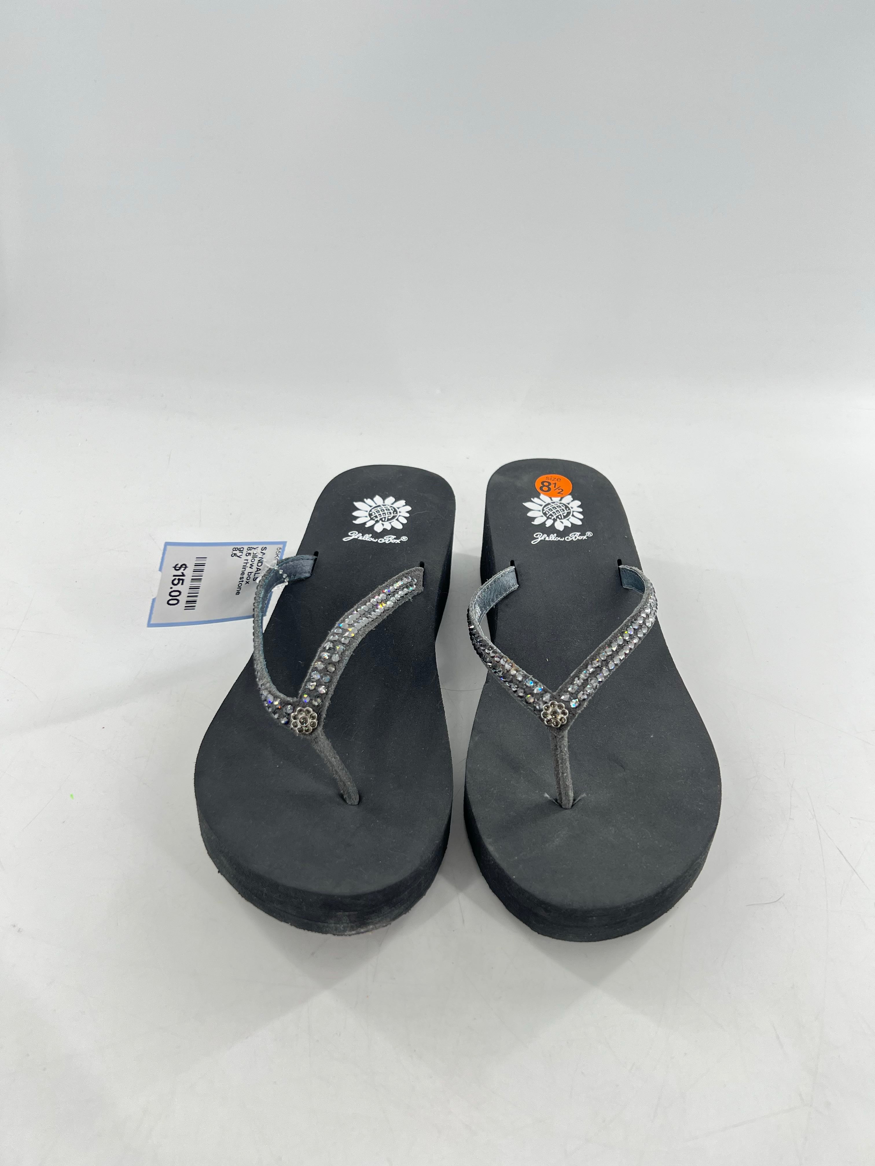 8.5 rhinestone wede heel flip-flops