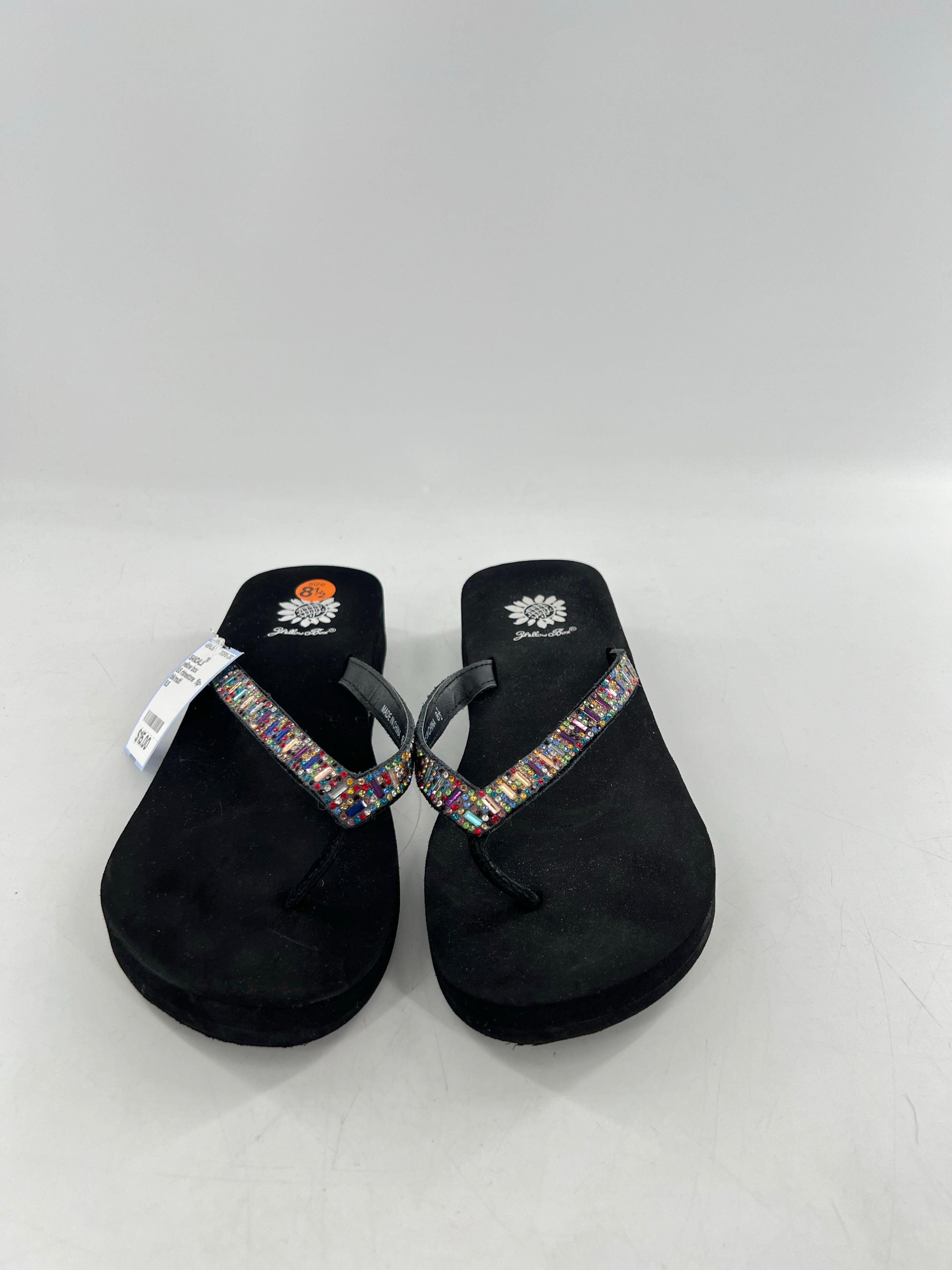 8.5 rhinestone flip-flops