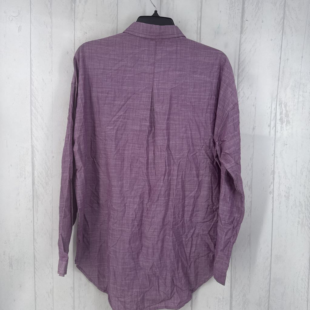 M 1/2 button down l/s top