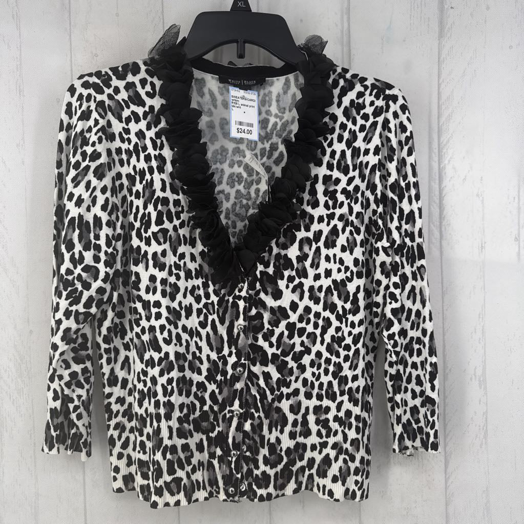 R108 L animal print cardi