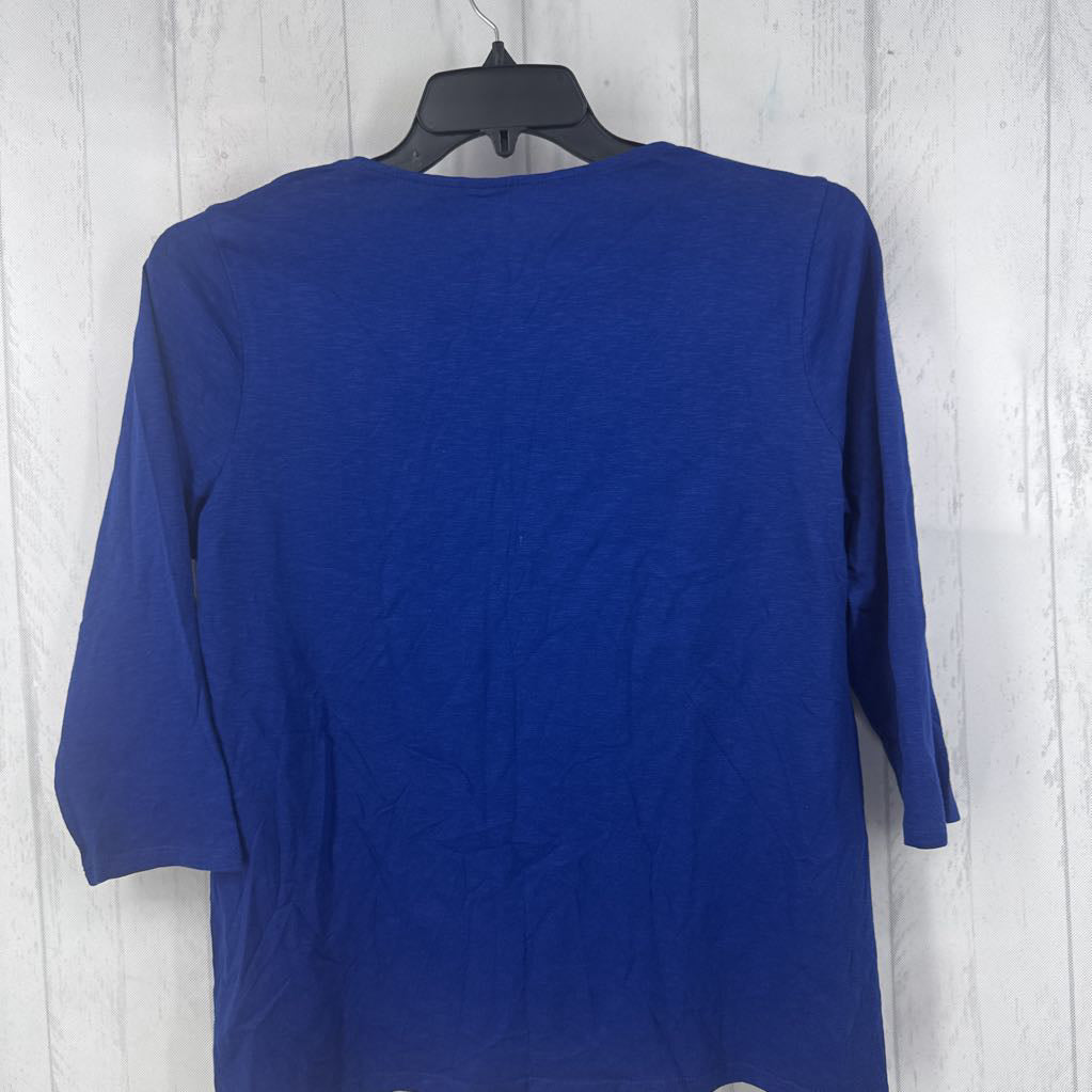 L sequin neck 3/4 slv tee