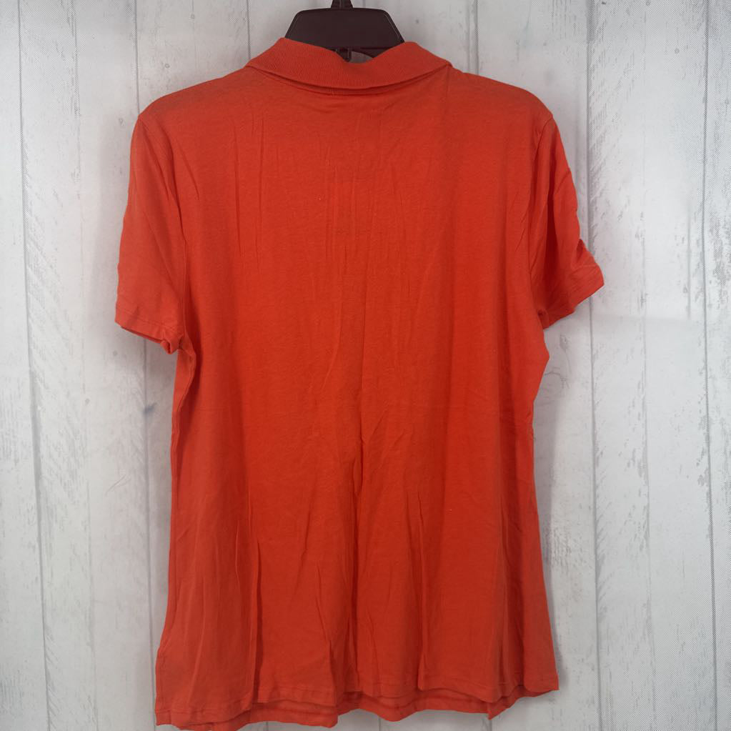 R50 XL ruched 1/2 zip s/s top