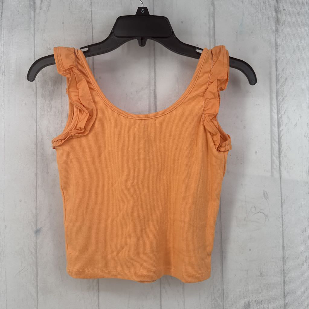 XS ribbed ruffle strap tank