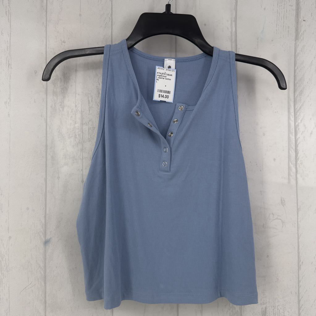 L quarter button down ribbed tank