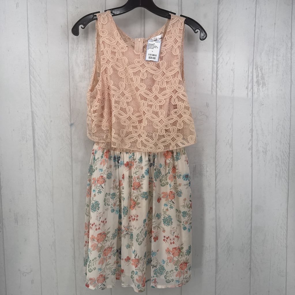 M lace overlay flo print sundress