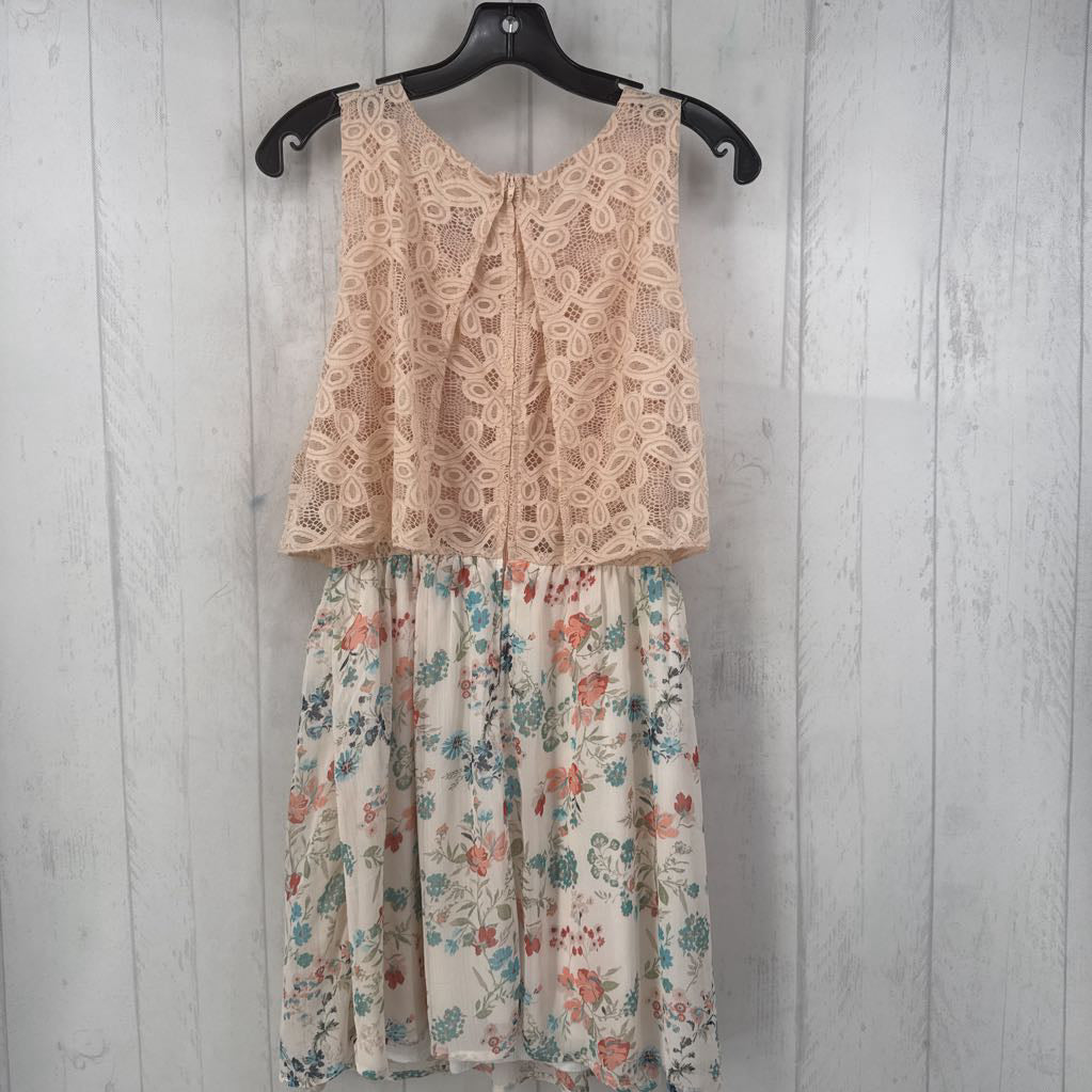 M lace overlay flo print sundress