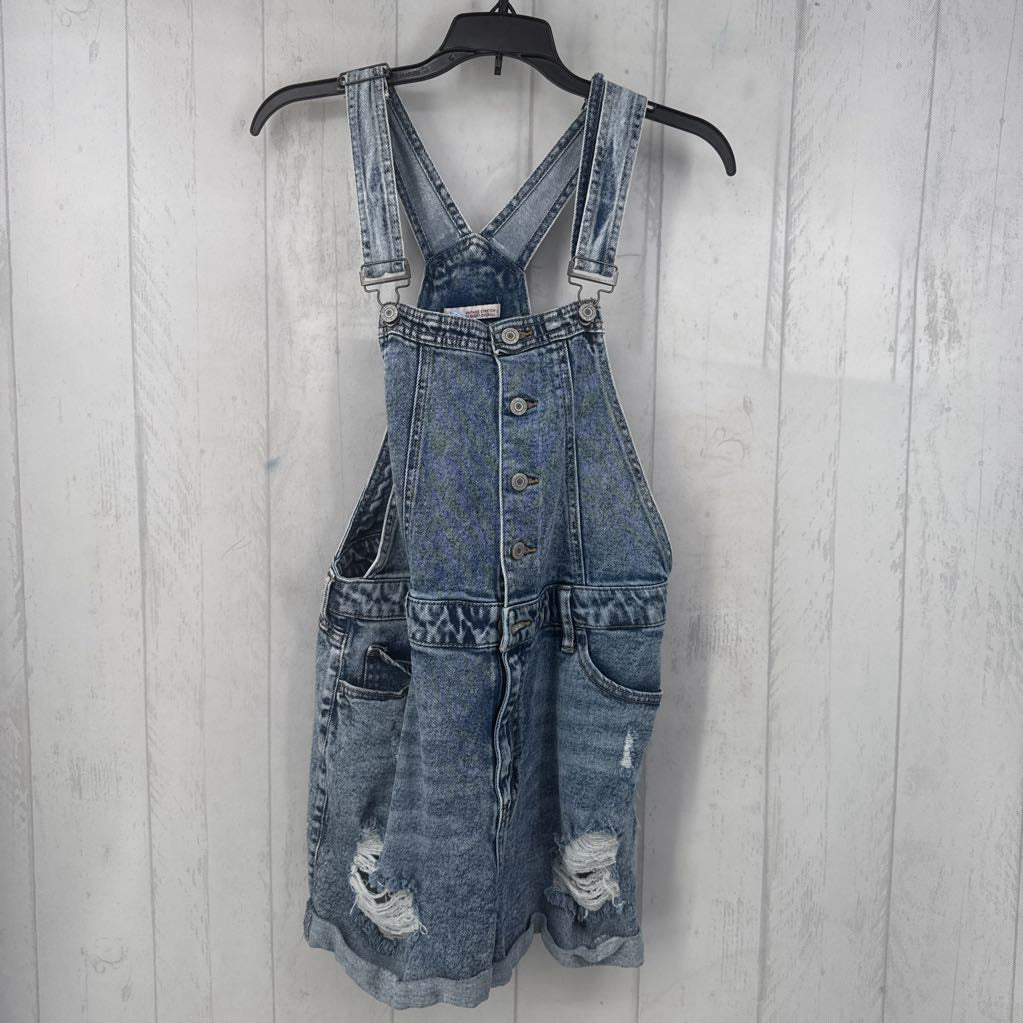 L vintage stretch denim short overall