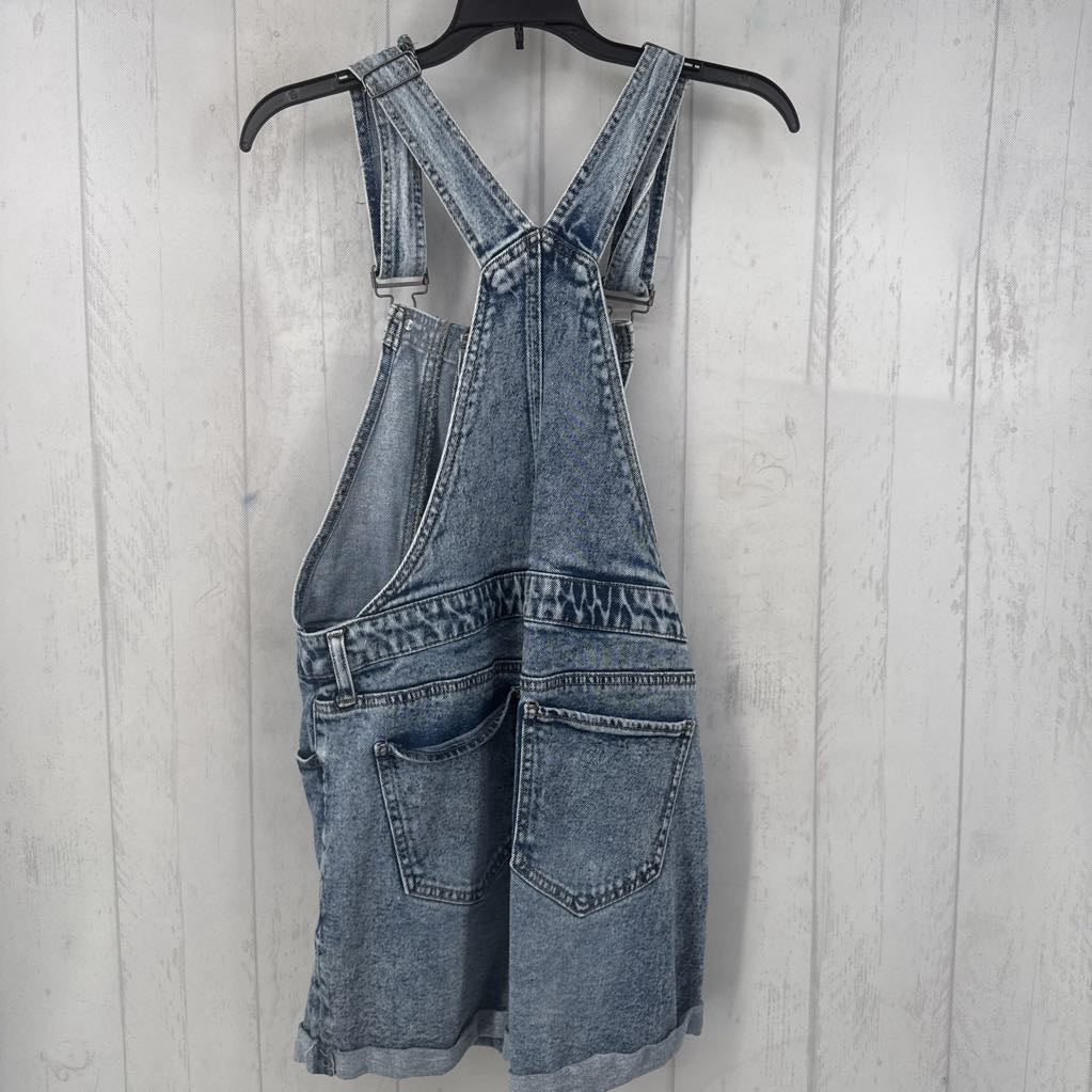 L vintage stretch denim short overall