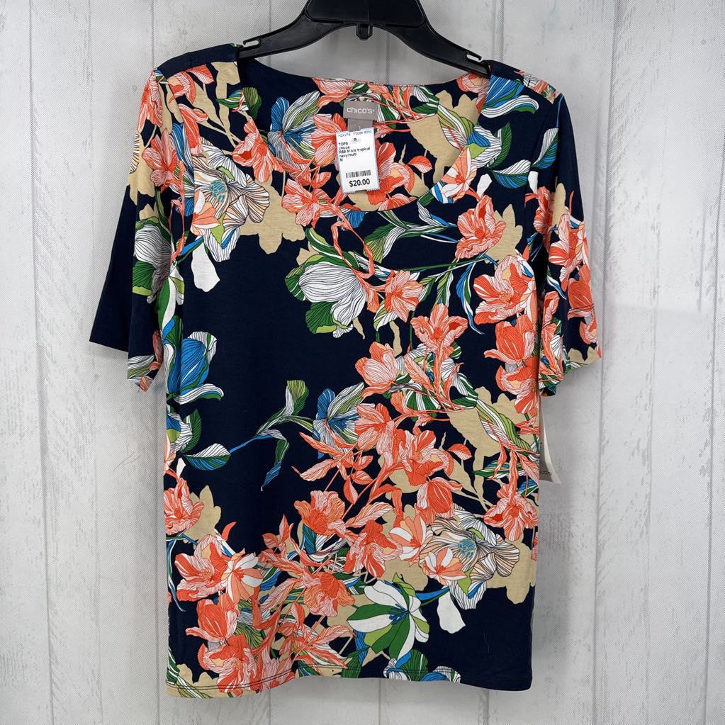 R59 M s/s tropical print top