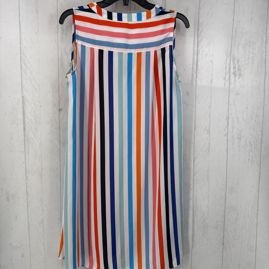 L button down striped slvls top