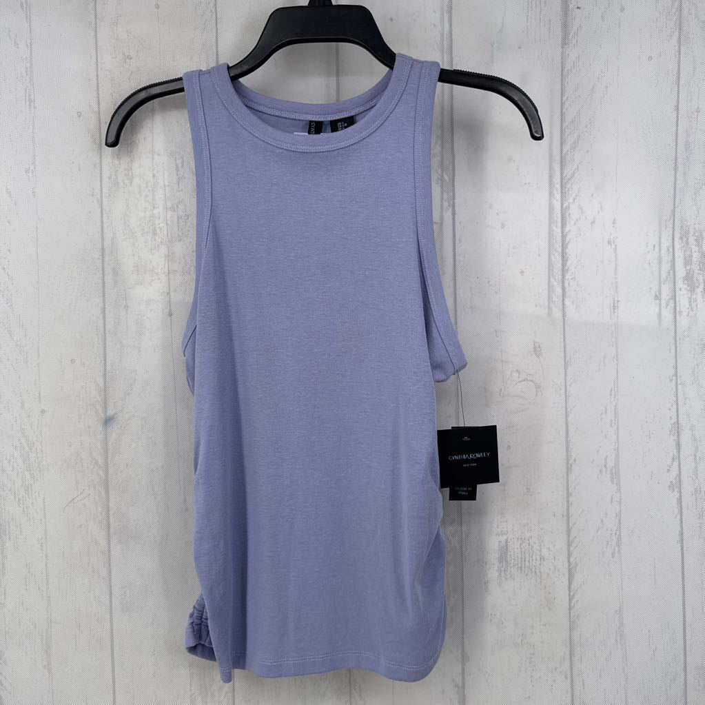 L round neck ruched side tank