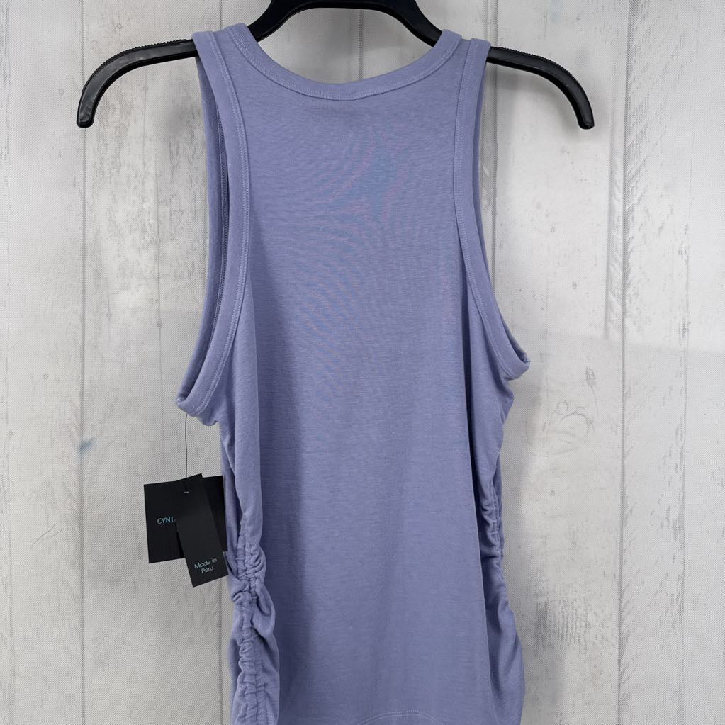 L round neck ruched side tank