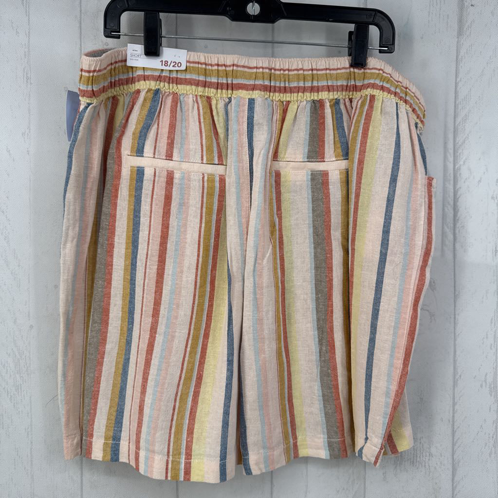 R55 18/20 stripe drawstring shorts