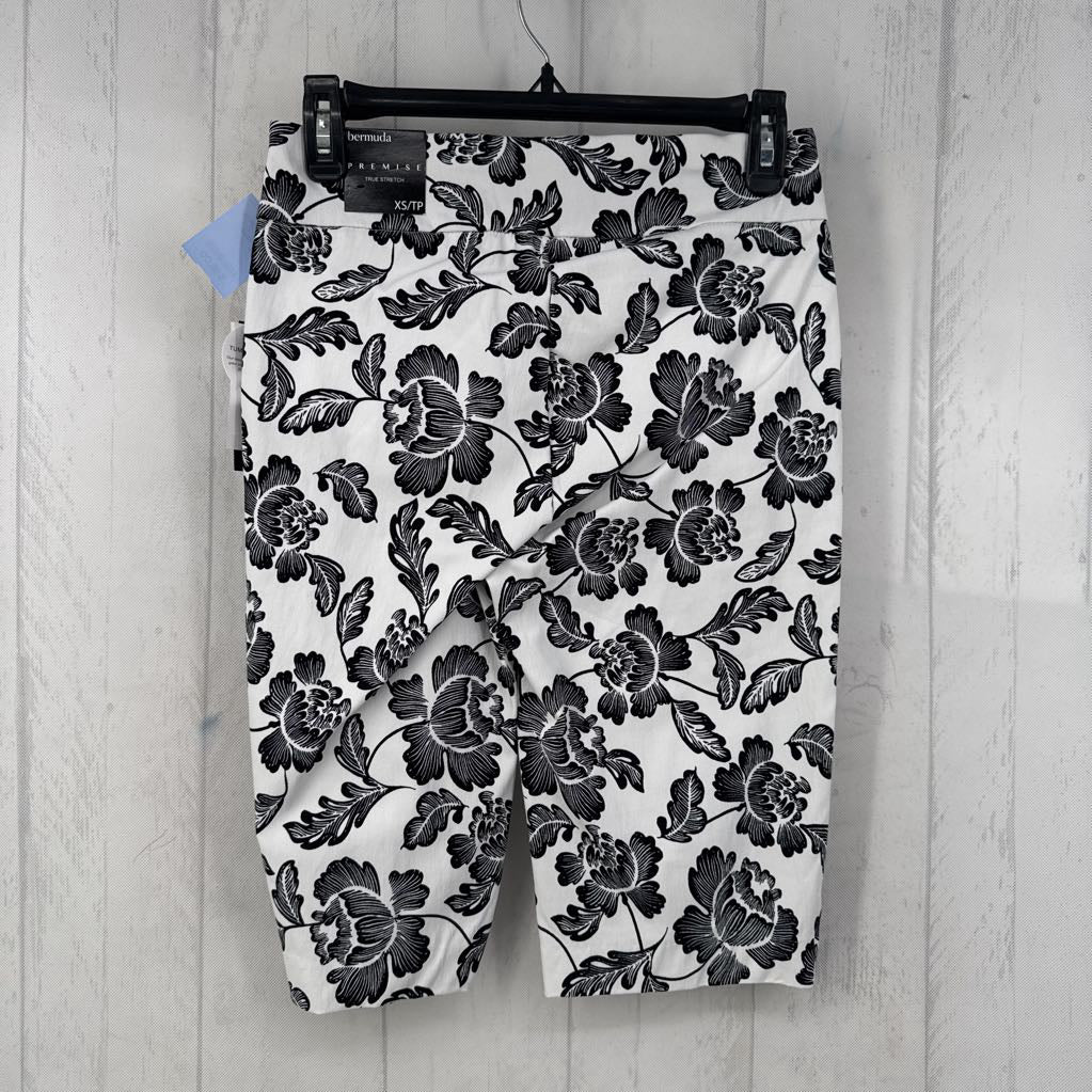 R58 XS flower print pull-on bermuda shorts