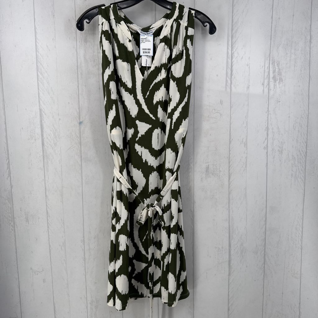 R158 L slvls print dress w/ belt