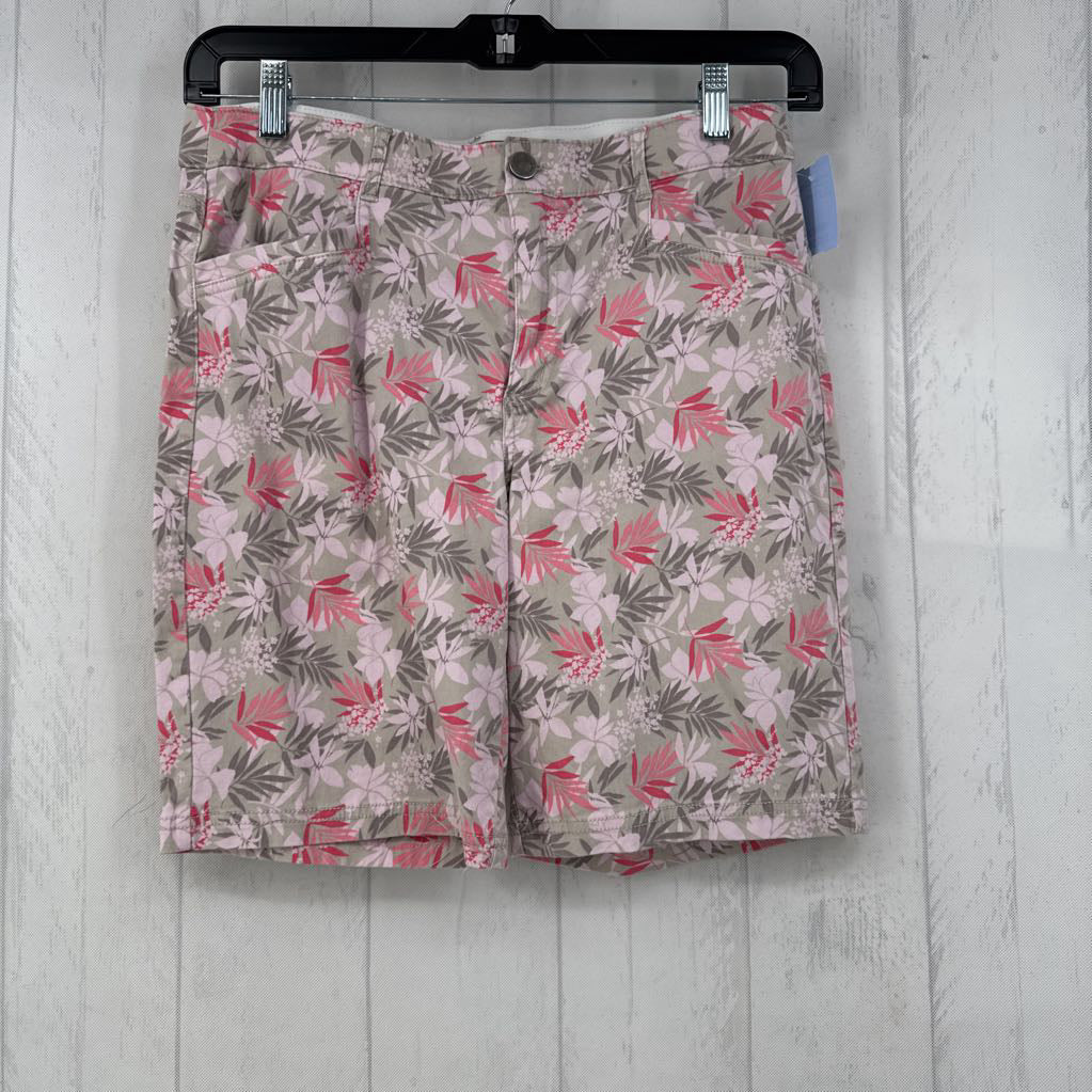 6 flo print twill bermuda shorts