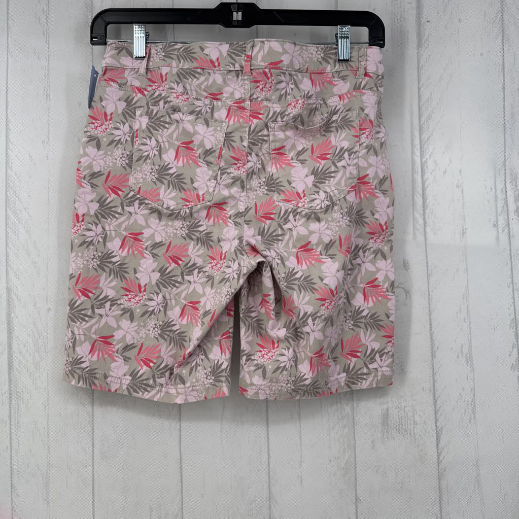 6 flo print twill bermuda shorts