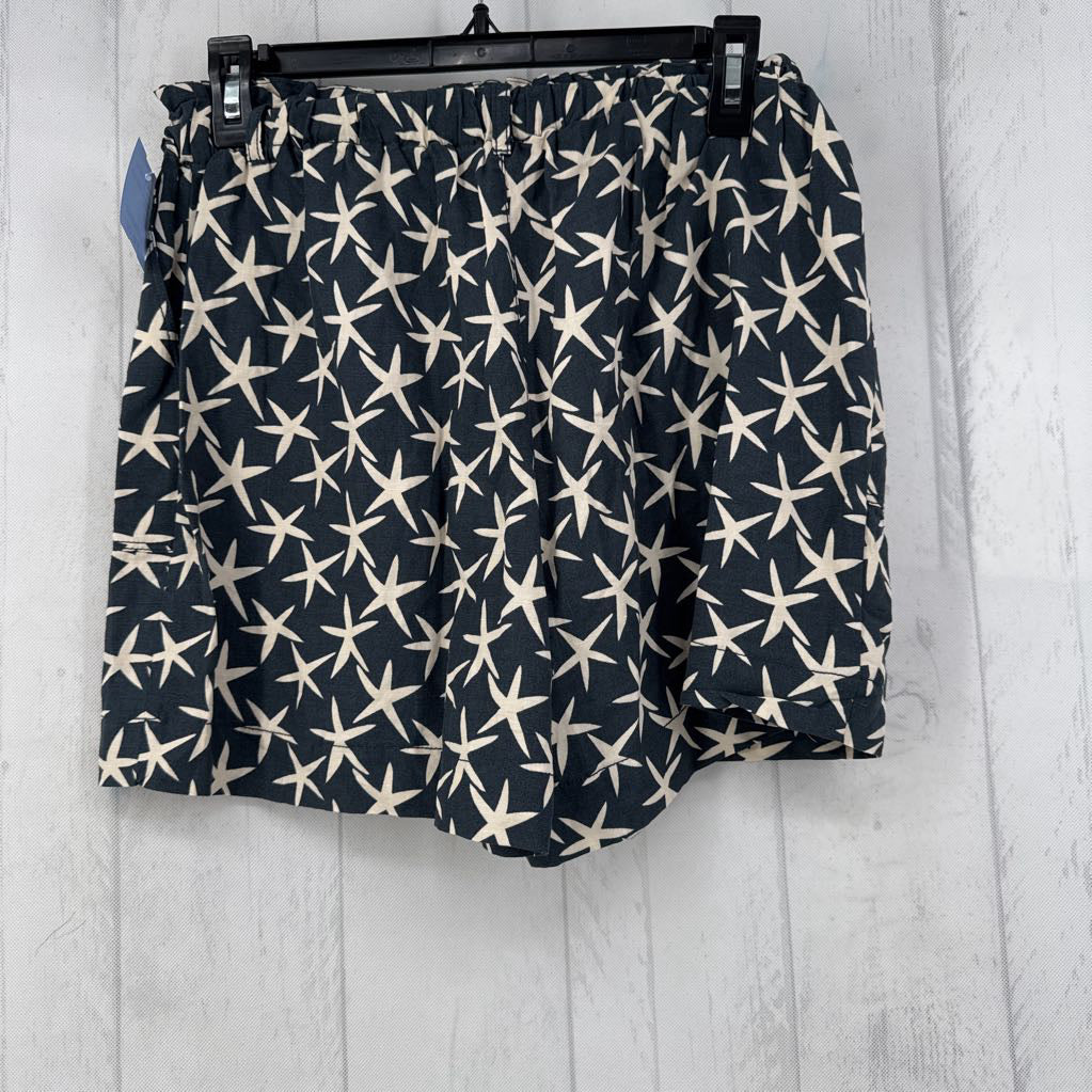 S starfish print pull-on shorts
