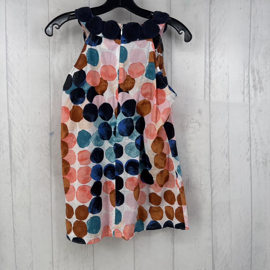 8 circle print v-neck swing tank