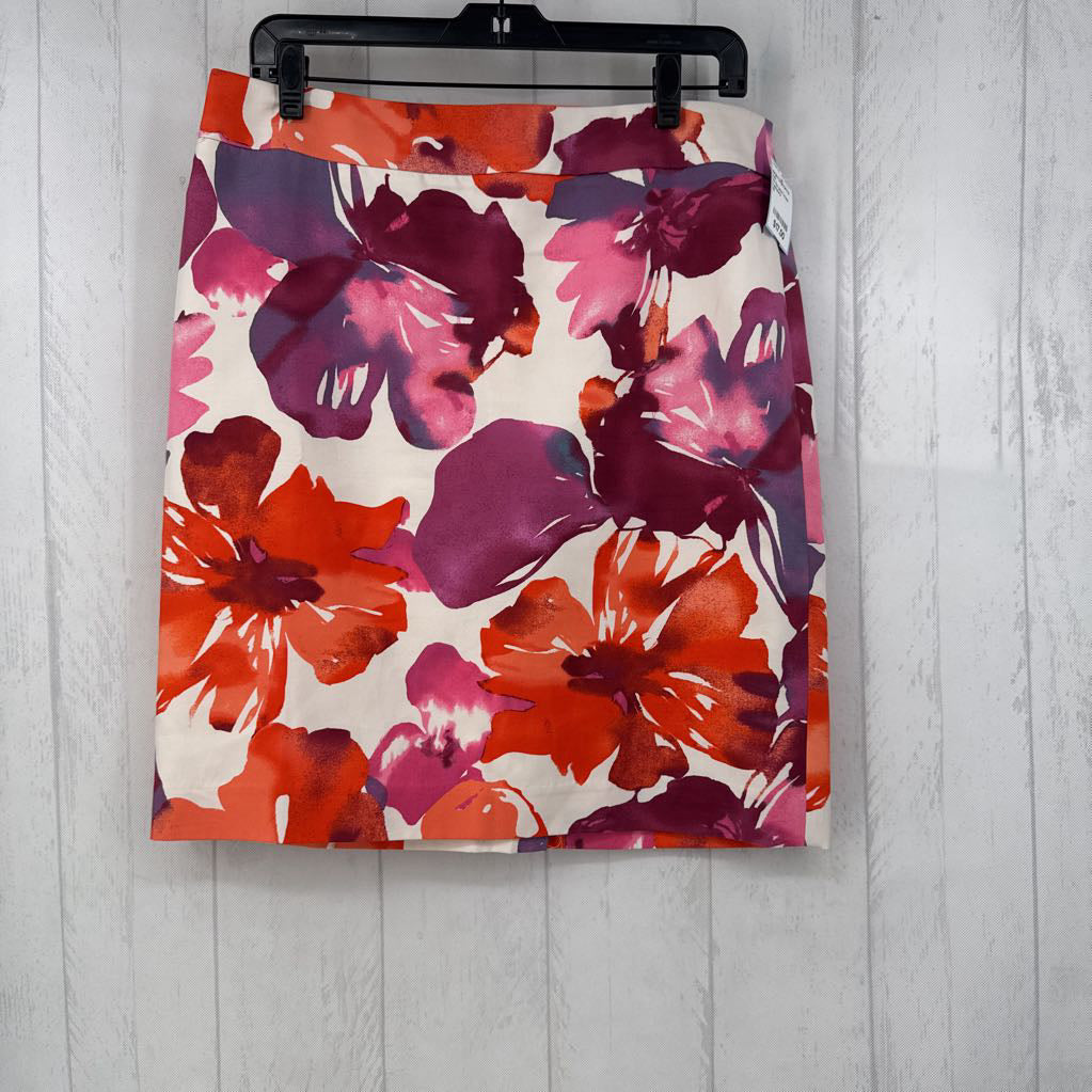 10 flo print knee length skirt