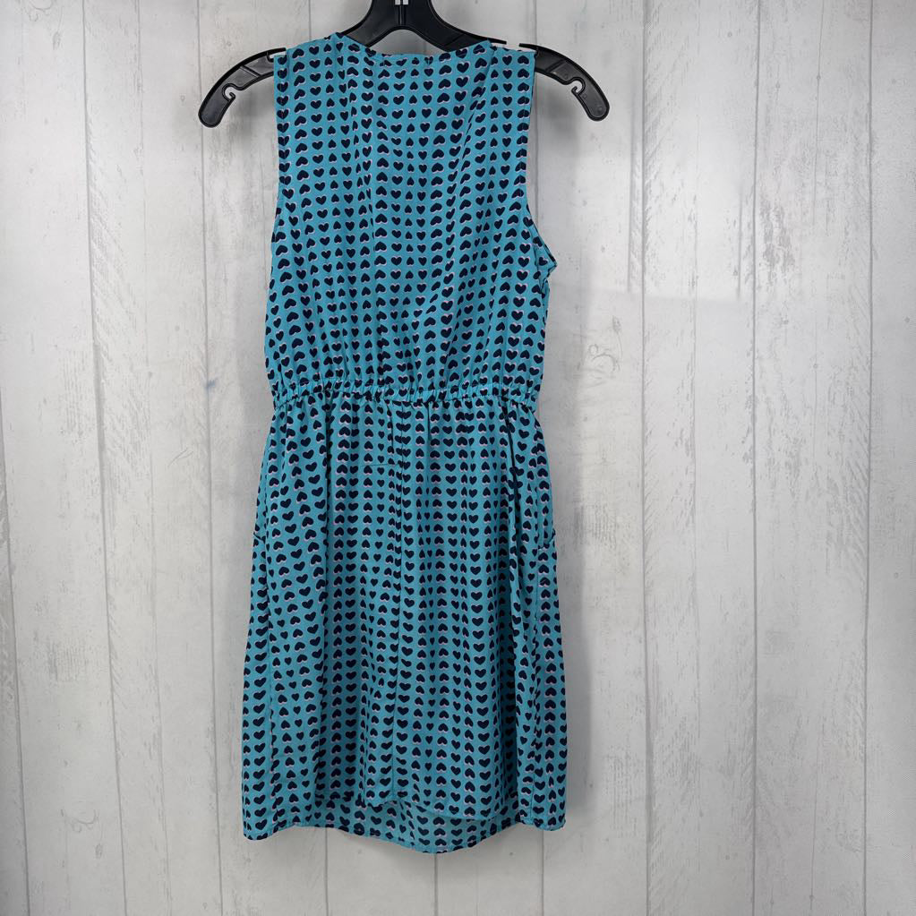 S heart print v-neck slvls dress