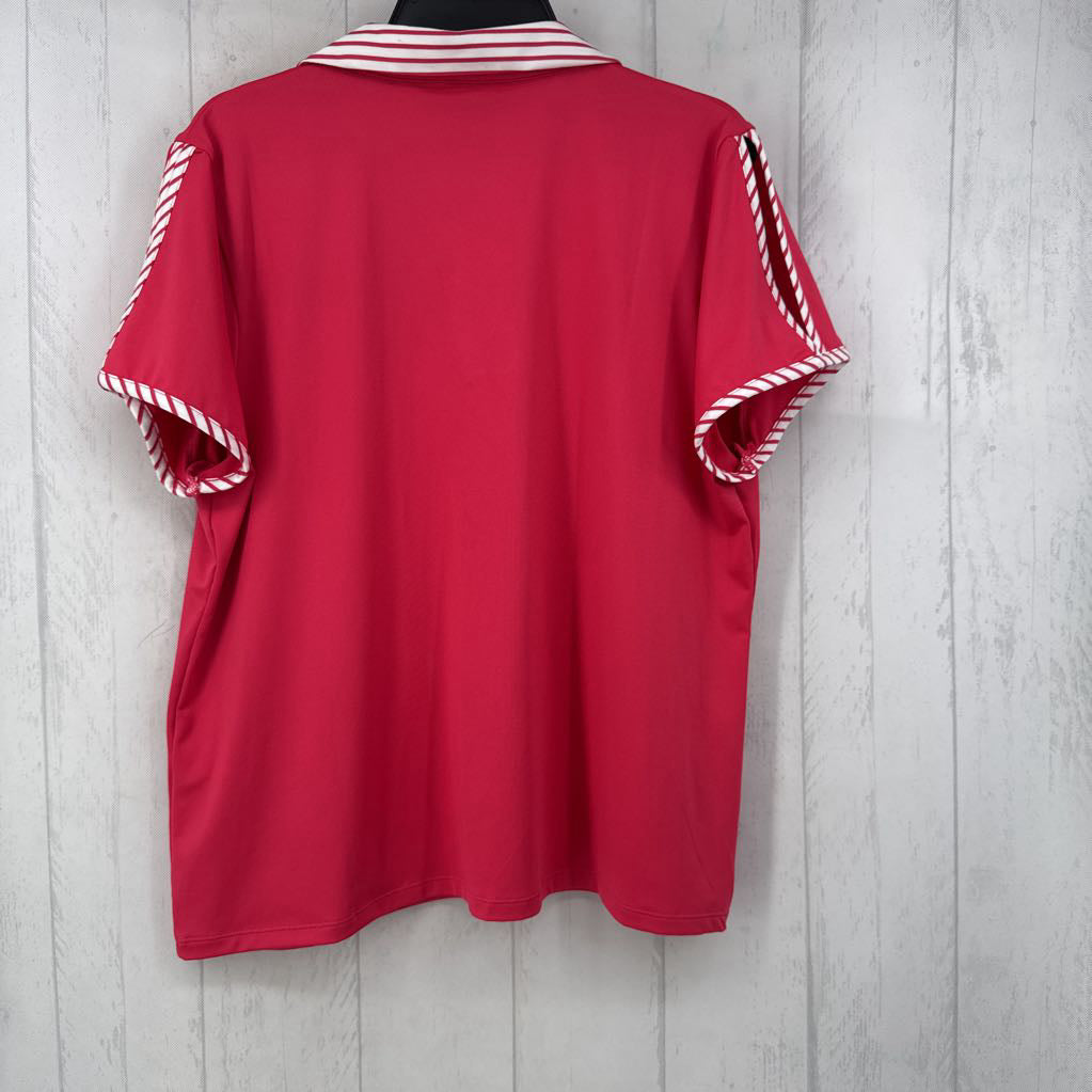 R75 XL split neck s/s top