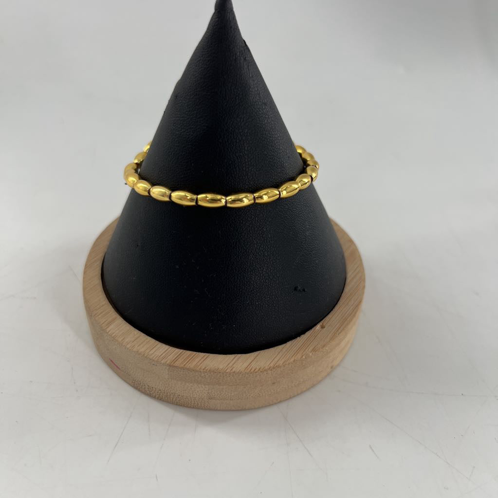 gold beaded stretch bracelet