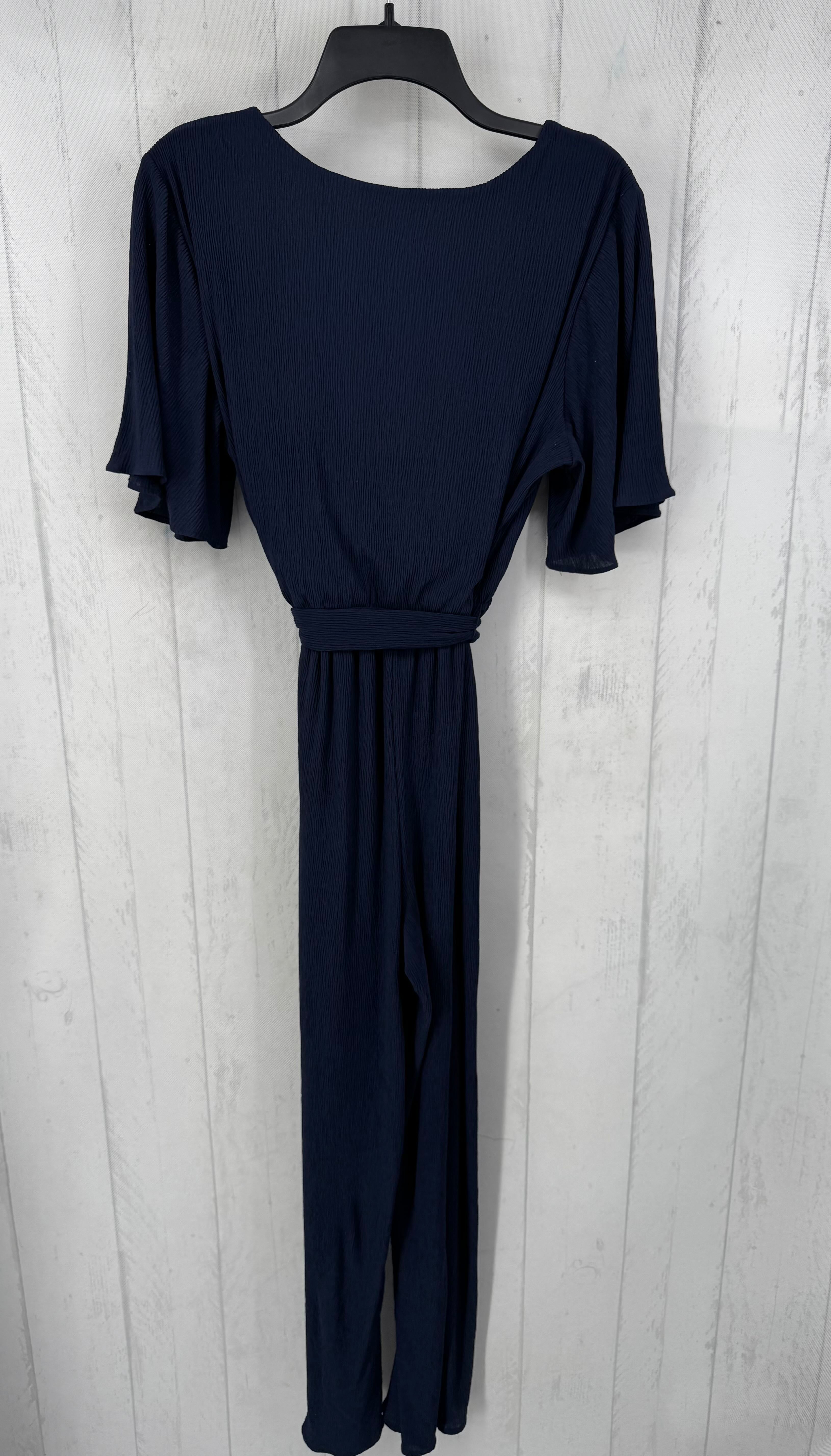 L textured crossover s/s belted jumpsuit