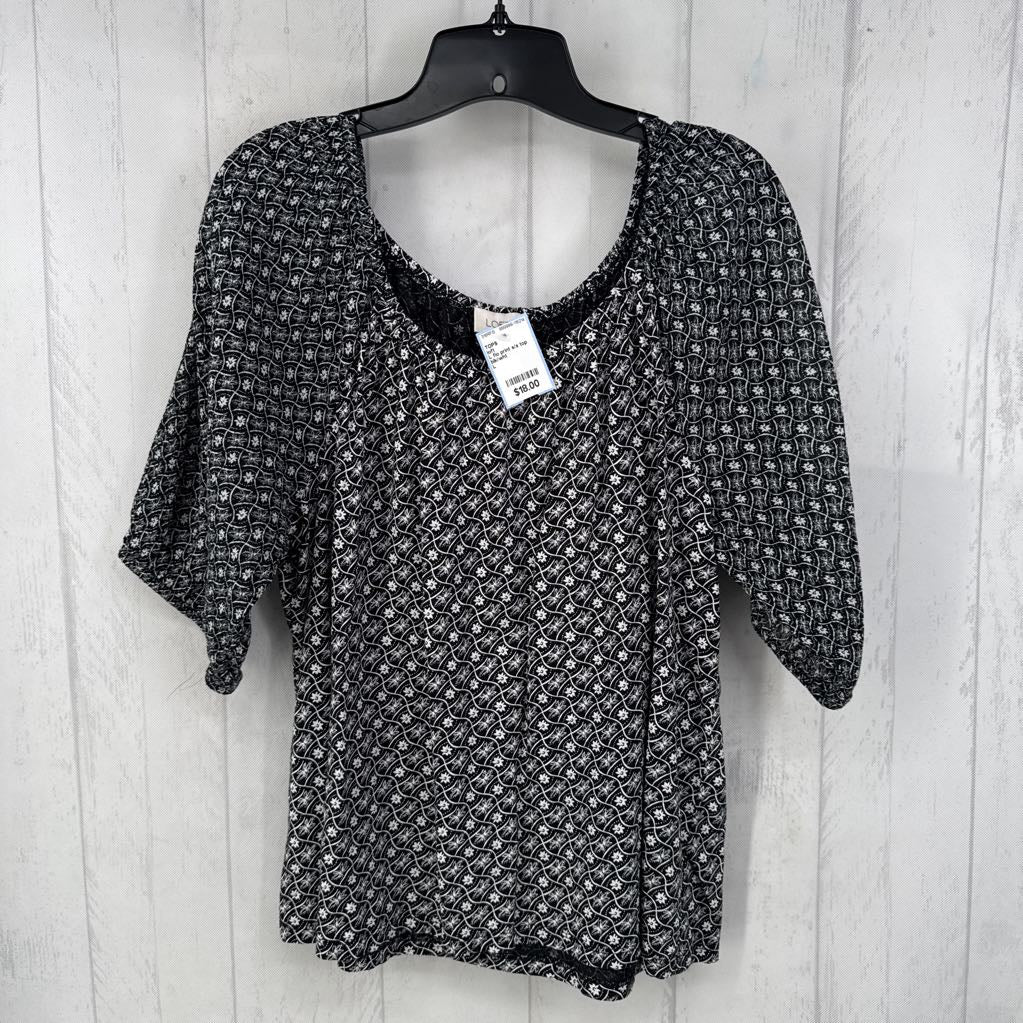 L flo print s/s top