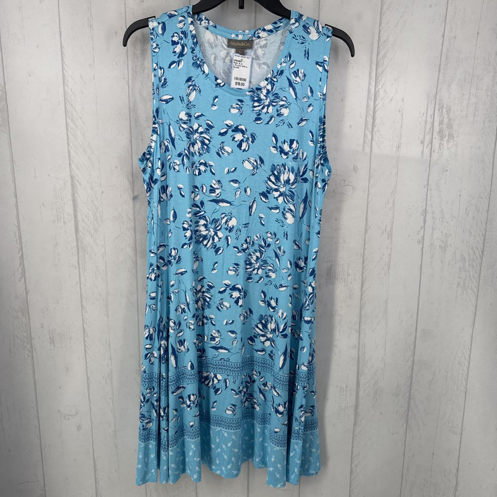 L flo print slvls a-line dress