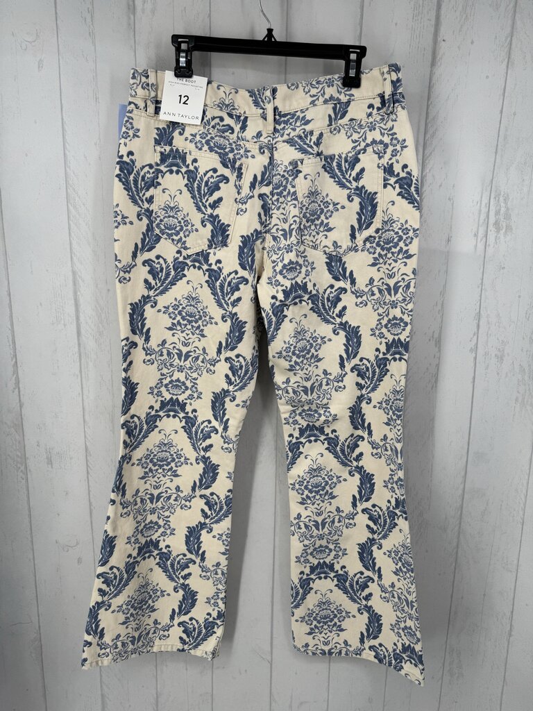 R149 12 floral damask print boot cut jeans