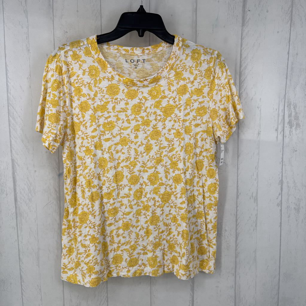 M s/s flower print top