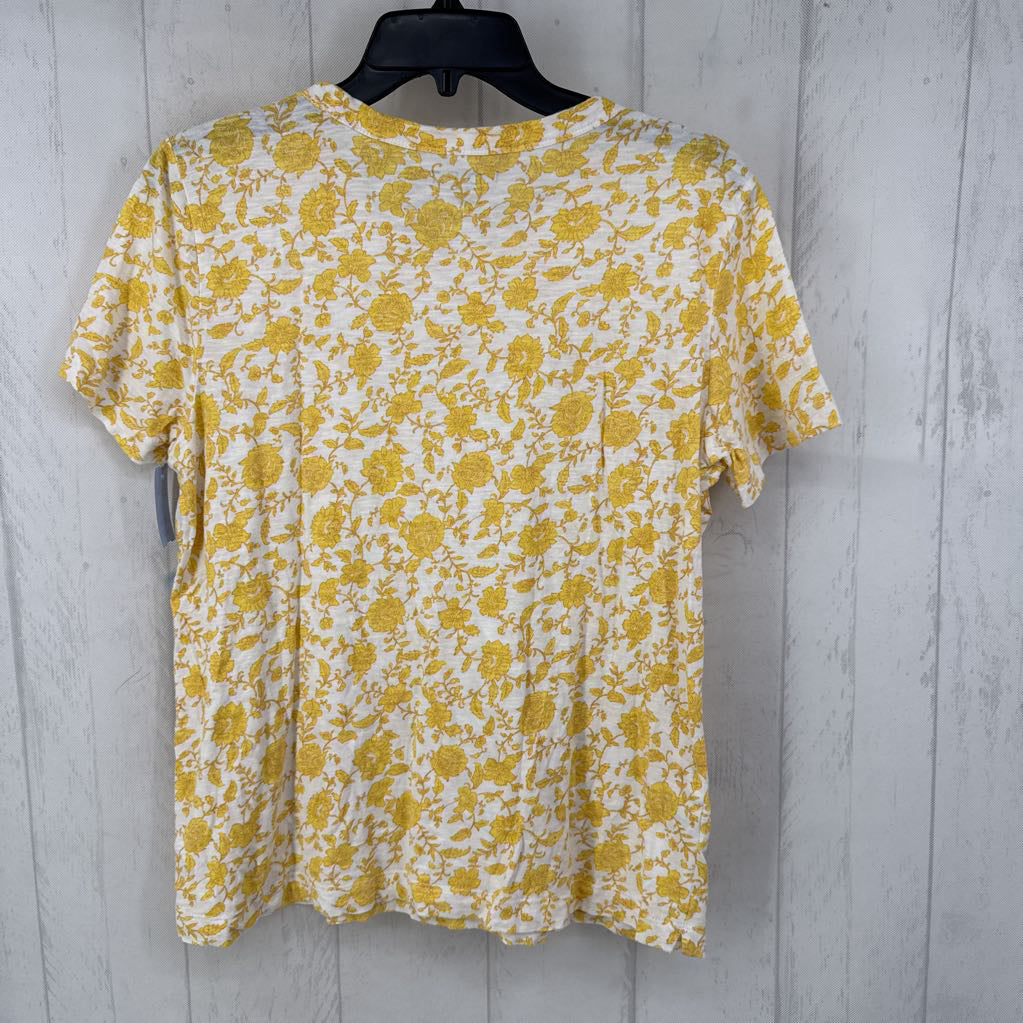 M s/s flower print top
