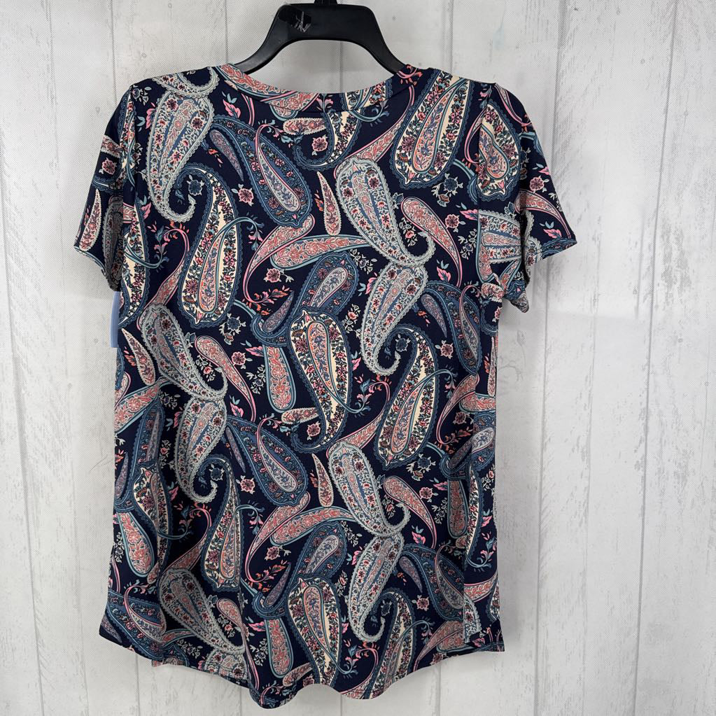 M s/s paisley v-neck top